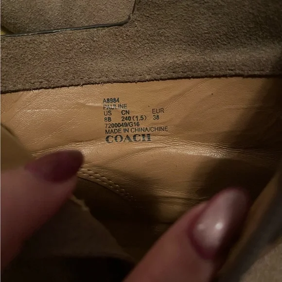 ✨HP✨ COACH Taupe Suede Ankle Boots - Picture 6 of 6